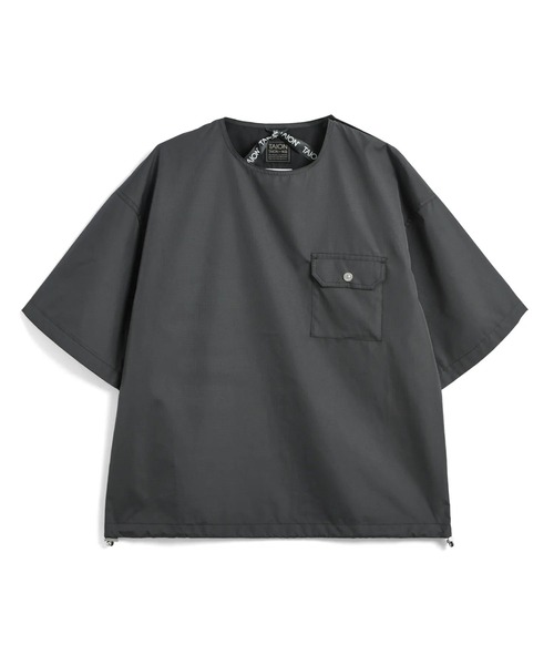 TAION(タイオン)の「【TAION(タイオン)】〈ユニセックス〉ノンダウン ミリタリー ハーフスリーブカットソー(Tシャツ/カットソー・メンズ・ブラック/オフホワイト/ライトブラウン/オリーブ/クリーム/グリーン系その他7/ダークオリーブ/ダークネイビー/チャコールグレー/ダークグリーン系/その他3/ダークグリーン・XL/L/XS/M/S)」の3枚目の写真