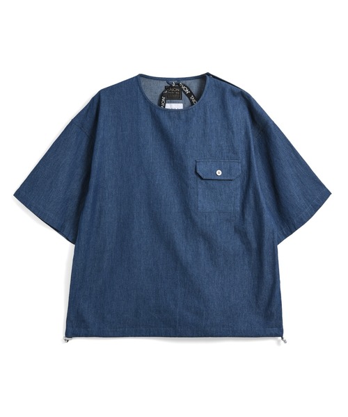 TAION(タイオン)の「【TAION(タイオン)】〈ユニセックス〉ノンダウン ミリタリー ハーフスリーブカットソー(Tシャツ/カットソー・メンズ・ブラック/オフホワイト/ライトブラウン/オリーブ/クリーム/グリーン系その他7/ダークオリーブ/ダークネイビー/チャコールグレー/ダークグリーン系/その他3/ダークグリーン/ライトインディゴブルー/インディゴブルー/ダークカーキ・XL/L/XS/M/S)」の12枚目の写真