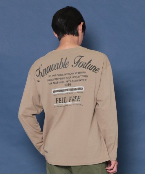 GLAZOS(グラソス)の「【大人向けサイズあり】【プチプラ】バックメッセージロゴ長袖Tシャツ(Tシャツ/カットソー・キッズ・ホワイト/オレンジ/ベージュ/ネイビー/インディゴブルー/グレー・140cm/150cm/160cm/170cm)」の3枚目の写真