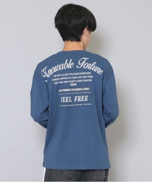 GLAZOS(グラソス)の「【大人向けサイズあり】【プチプラ】バックメッセージロゴ長袖Tシャツ(Tシャツ/カットソー・キッズ・ホワイト/オレンジ/ベージュ/ネイビー/インディゴブルー/グレー・140cm/150cm/160cm/170cm)」の5枚目の写真