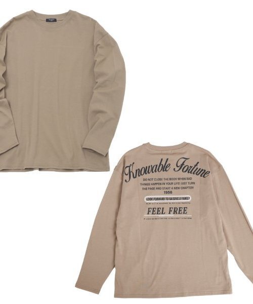 GLAZOS(グラソス)の「【大人向けサイズあり】【プチプラ】バックメッセージロゴ長袖Tシャツ(Tシャツ/カットソー・キッズ・ホワイト/オレンジ/ベージュ/ネイビー/インディゴブルー/グレー・140cm/150cm/160cm/170cm)」の19枚目の写真