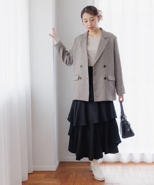 mysty woman（ミスティウーマン）の「キリカエ2WAYインナープルオーバー　200749（Tシャツ/カットソー・レディース・グレイッシュブルー/ブラック/グレイッシュベージュ・FREE）」の8枚目の写真