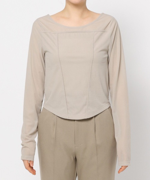 mysty woman（ミスティウーマン）の「キリカエ2WAYインナープルオーバー　200749（Tシャツ/カットソー・レディース・グレイッシュブルー/ブラック/グレイッシュベージュ・FREE）」の17枚目の写真