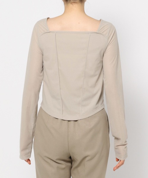 mysty woman（ミスティウーマン）の「キリカエ2WAYインナープルオーバー　200749（Tシャツ/カットソー・レディース・グレイッシュブルー/ブラック/グレイッシュベージュ・FREE）」の10枚目の写真