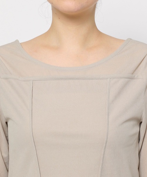 mysty woman（ミスティウーマン）の「キリカエ2WAYインナープルオーバー　200749（Tシャツ/カットソー・レディース・グレイッシュブルー/ブラック/グレイッシュベージュ・FREE）」の4枚目の写真
