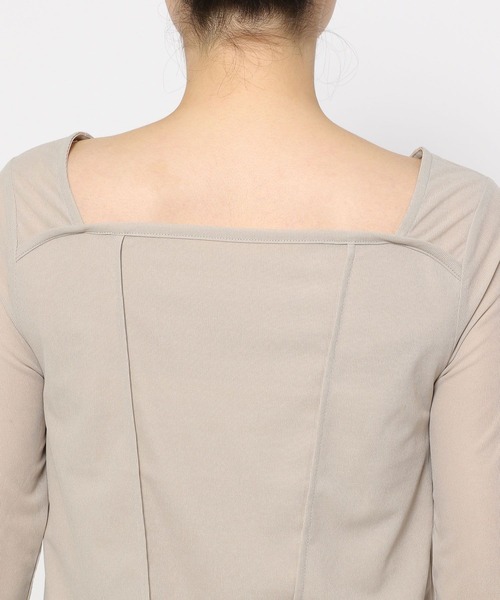 mysty woman（ミスティウーマン）の「キリカエ2WAYインナープルオーバー　200749（Tシャツ/カットソー・レディース・グレイッシュブルー/ブラック/グレイッシュベージュ・FREE）」の5枚目の写真