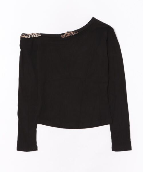 セール】レオパードスカーフつきワンショルトップス（Tシャツ