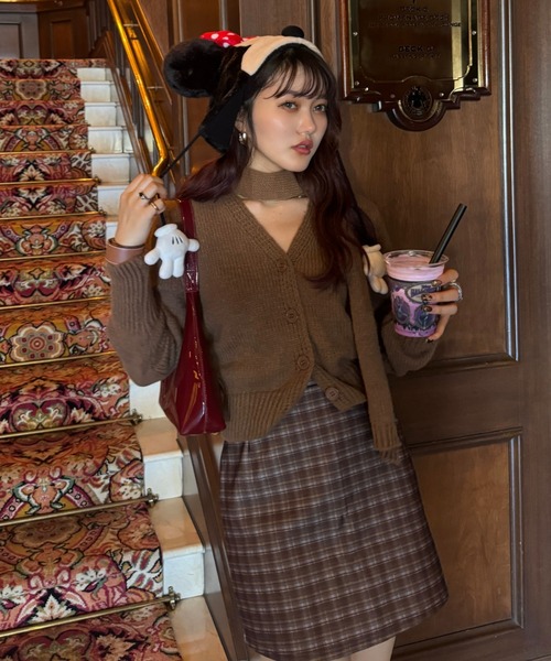 efill（エフィル）の「ふわふわ　ニットカーディガン　マフラー（ニット/セーター・レディース・グレー・FREE）」の5枚目の写真