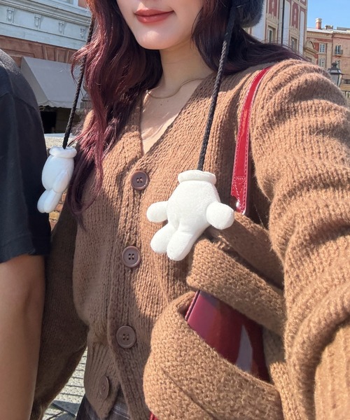 efill（エフィル）の「ふわふわ　ニットカーディガン　マフラー（ニット/セーター・レディース・グレー・FREE）」の6枚目の写真