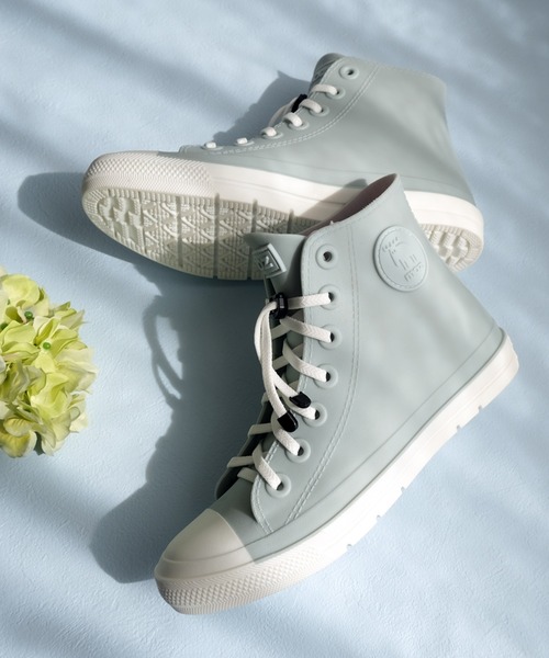 AmiAmi(アミアミ)の「【moz モズ】 キッズ ジュニア スニーカー レインブーツ/長靴 通学 雨晴れ兼用(レインシューズ・キッズ・ホワイト×ブラック/グレー/サックスブルー/ベージュ/カーキ/ホワイト/ラベンダー/ネイビー・19cm/24cm/23cm/22cm/21cm/20cm)」の7枚目の写真