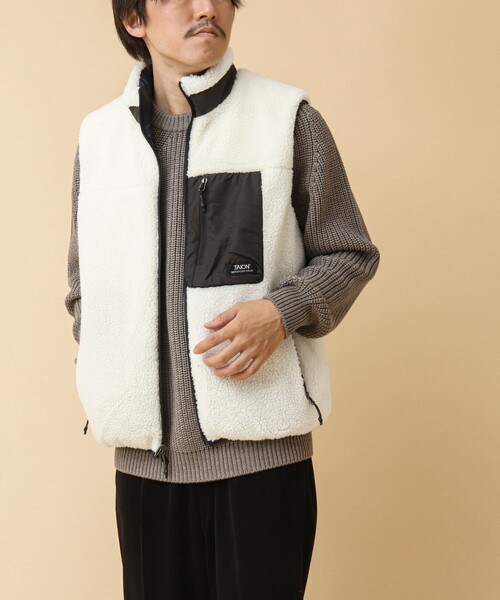 TAION（タイオン）の「【TAION/タイオン】《配色別注》リバーシブル ボア×ダウンベスト 24AW（ダウンベスト・メンズ・ベージュ/ホワイト系その他2/ブラック系その他・M/L/XL/XXL）」の6枚目の写真