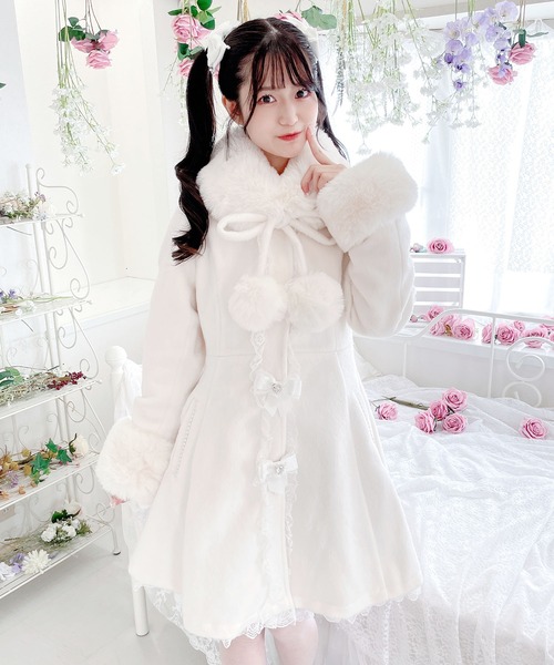 レア♡ 美品　キャサリンマランドリーノ　レザーロングコート　マルニ　お好きな方 MA*RS（アメーバーマーズ）の「【ありすちゃんコラボ】ポンポンリボン