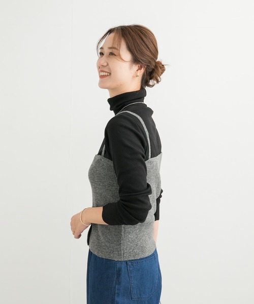 URBAN RESEARCH DOORS(アーバンリサーチドアーズ)の「リブニットビスチェ(その他トップス・レディース・チャコールグレー/ベージュ・MEDIUM)」の18枚目の写真