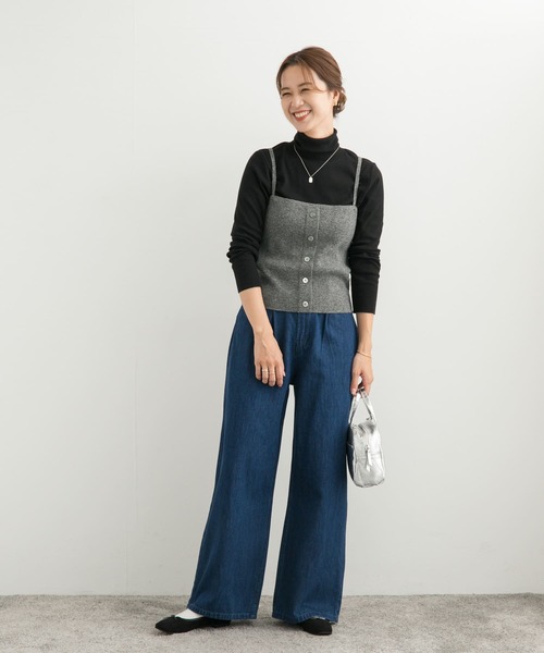 URBAN RESEARCH DOORS(アーバンリサーチドアーズ)の「リブニットビスチェ(その他トップス・レディース・チャコールグレー/ベージュ・MEDIUM)」の4枚目の写真