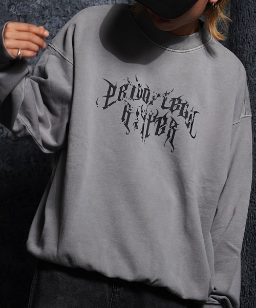 RIPPER(リッパー)の「【RIPPER】グランジロゴ ピグメント スウェット / Grunge logo pigmented sweatshirt(スウェット・メンズ・ネイビー/グレー/ブラック・S/M/L)」の3枚目の写真