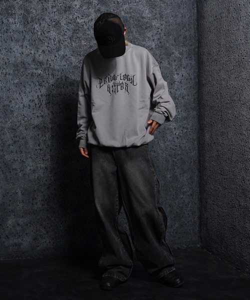 RIPPER(リッパー)の「【RIPPER】グランジロゴ ピグメント スウェット / Grunge logo pigmented sweatshirt(スウェット・メンズ・ネイビー/グレー/ブラック・S/M/L)」の14枚目の写真