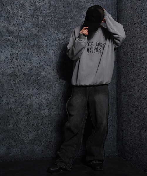 RIPPER(リッパー)の「【RIPPER】グランジロゴ ピグメント スウェット / Grunge logo pigmented sweatshirt(スウェット・メンズ・ネイビー/グレー/ブラック・S/M/L)」の13枚目の写真
