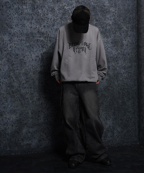 RIPPER(リッパー)の「【RIPPER】グランジロゴ ピグメント スウェット / Grunge logo pigmented sweatshirt(スウェット・メンズ・ネイビー/グレー/ブラック・S/M/L)」の12枚目の写真