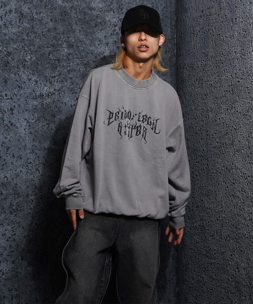 RIPPER(リッパー)の「【RIPPER】グランジロゴ ピグメント スウェット / Grunge logo pigmented sweatshirt(スウェット・メンズ・ネイビー/グレー/ブラック・S/M/L)」の10枚目の写真