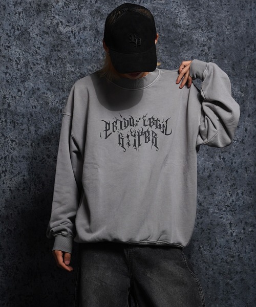 RIPPER(リッパー)の「【RIPPER】グランジロゴ ピグメント スウェット / Grunge logo pigmented sweatshirt(スウェット・メンズ・ネイビー/グレー/ブラック・S/M/L)」の9枚目の写真