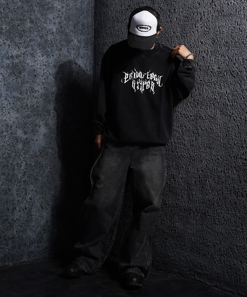 RIPPER(リッパー)の「【RIPPER】グランジロゴ ピグメント スウェット / Grunge logo pigmented sweatshirt(スウェット・メンズ・ネイビー/グレー/ブラック・S/M/L)」の21枚目の写真