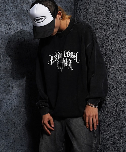 RIPPER(リッパー)の「【RIPPER】グランジロゴ ピグメント スウェット / Grunge logo pigmented sweatshirt(スウェット・メンズ・ネイビー/グレー/ブラック・S/M/L)」の17枚目の写真