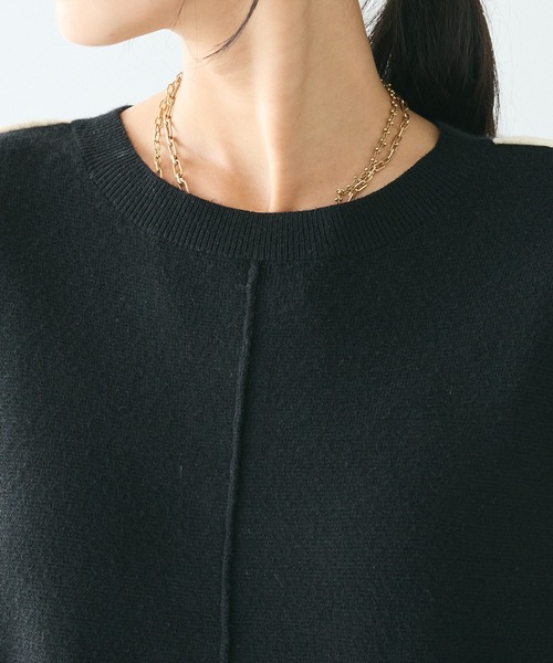 CRAFT STANDARD BOUTIQUE（クラフトスタンダードブティック）の「とてもちライン入りニットワンピース（ワンピース・レディース・グリーン/アイボリー/ブラック・FREE）」の8枚目の写真