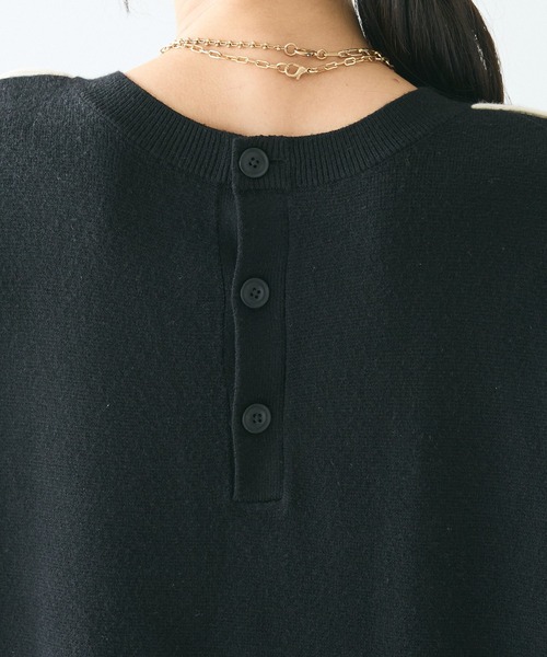 CRAFT STANDARD BOUTIQUE（クラフトスタンダードブティック）の「とてもちライン入りニットワンピース（ワンピース・レディース・グリーン/アイボリー/ブラック・FREE）」の9枚目の写真