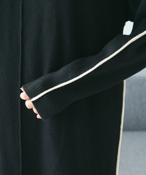 CRAFT STANDARD BOUTIQUE（クラフトスタンダードブティック）の「とてもちライン入りニットワンピース（ワンピース・レディース・グリーン/アイボリー/ブラック・FREE）」の10枚目の写真