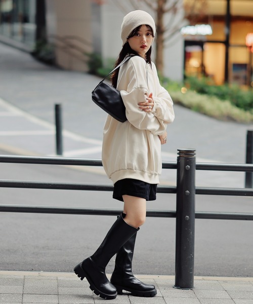 RAGEBLUE（レイジブルー）の「フェイクレザースクエアバッグ（ショルダーバッグ・レディース・ダークブラウン/ブラック・FREE）」の10枚目の写真