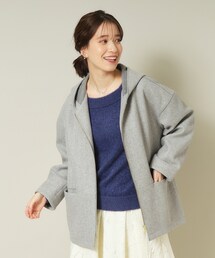 ITS'DEMO | 【ジャージー素材／ストレッチ性あり】裏リブミディ丈フードコート(その他アウター)