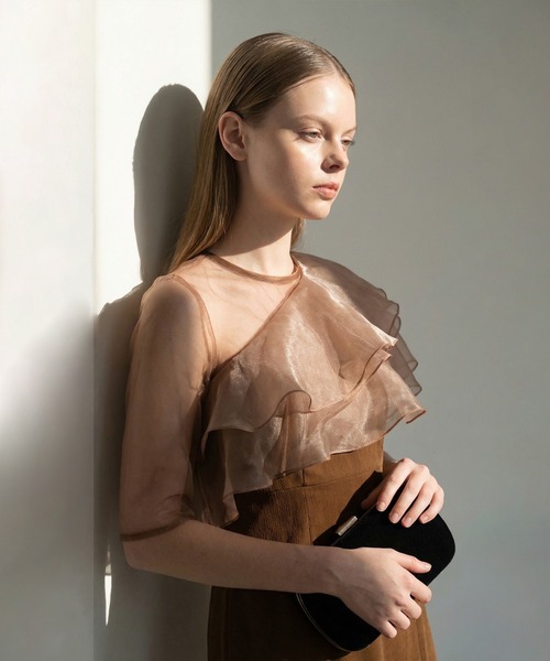 LEJA】アシンメトリーティアードフリル3WAYベロアIラインドレス