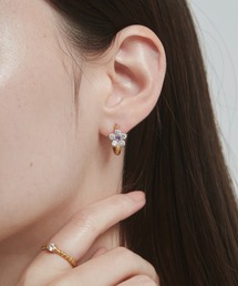ピアス（両耳用）（パープル/紫色系・リング・フープ