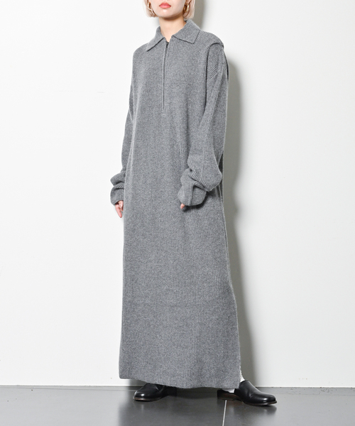 CITYSHOP（シティーショップ）の「ZIP UP KNIT DRESS：ワンピース