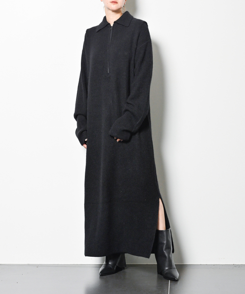 CITYSHOP（シティーショップ）の「ZIP UP KNIT DRESS：ワンピース