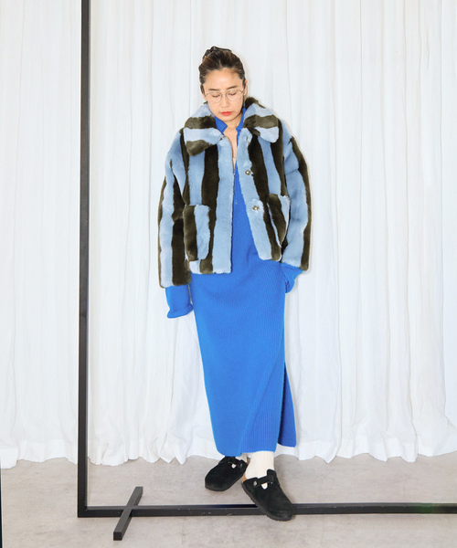 CITYSHOP（シティーショップ）の「ZIP UP KNIT DRESS：ワンピース