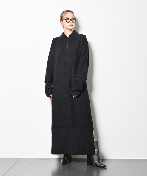 CITYSHOP（シティーショップ）の「ZIP UP KNIT DRESS：ワンピース