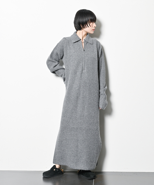 CITYSHOP（シティーショップ）の「ZIP UP KNIT DRESS：ワンピース