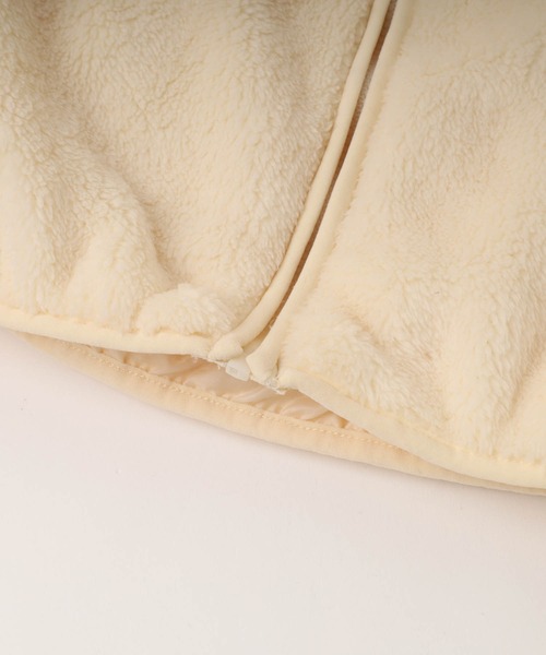 URBAN CHERRY（アーバンチェリー）の「【Mielボアシリーズ】ハート刺繍くま耳フード付きジップジャケット（ブルゾン・キッズ・ピンク/ブラウン/アイボリー・110cm/120cm/130cm/140cm/150cm）」の11枚目の写真