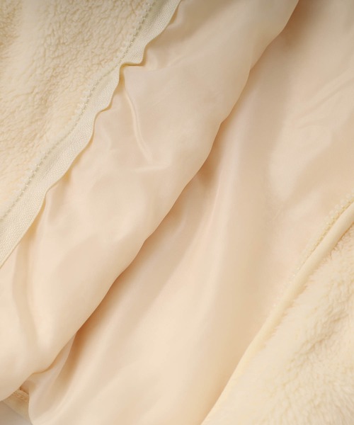 URBAN CHERRY（アーバンチェリー）の「【Mielボアシリーズ】ハート刺繍くま耳フード付きジップジャケット（ブルゾン・キッズ・ピンク/ブラウン/アイボリー・110cm/120cm/130cm/140cm/150cm）」の14枚目の写真