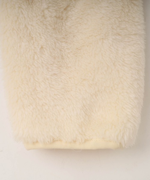 URBAN CHERRY（アーバンチェリー）の「【Mielボアシリーズ】ハート刺繍くま耳フード付きジップジャケット（ブルゾン・キッズ・ピンク/ブラウン/アイボリー・110cm/120cm/130cm/140cm/150cm）」の15枚目の写真