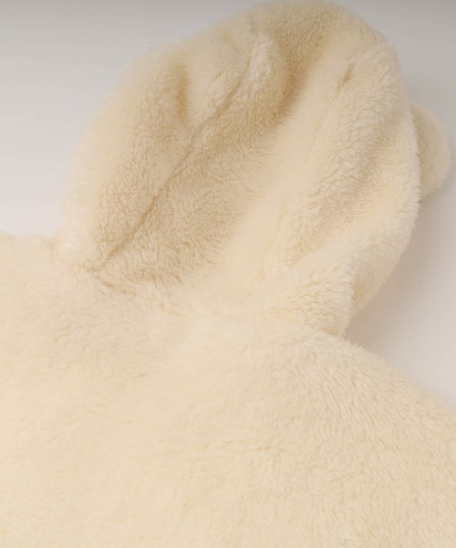 URBAN CHERRY（アーバンチェリー）の「【Mielボアシリーズ】ハート刺繍くま耳フード付きジップジャケット（ブルゾン・キッズ・ピンク/ブラウン/アイボリー・110cm/120cm/130cm/140cm/150cm）」の16枚目の写真