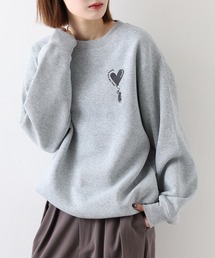 ワンポイント刺繍裏起毛トレーナー