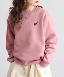 ワンポイント刺繍裏起毛トレーナー