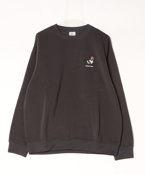 FUNALIVE（ファンアライブ）の「ワンポイント刺繍裏起毛トレーナー（スウェット・メンズ・ブラック/スモークピンク/ブラック系その他2/ブラック系その他3/グレー/ホワイト系その他2/ネイビー/スミクロ/ホワイト/ブルーパープル/ホワイト系その他3/ダークネイビー/モカ/ブラック系その他4/ホワイト系その他4/ブルー/ブラック系その他6/ブラック系その他5/ネイビー系/ライトブラウン/ホワイト系その他5/ホワイト系その他6/サックスブルー/ピンク系その他/ブラック系その他7/ネイビー系1/杢グレー/ブラウン系/オフホワイト/ネイビー系2/ブラック系1/エメラルド/ブラック系3/バーガンディー/ホワイト系4/ダークグリーン系1/ダークグリーン系2/ブラック系2/ブラック系4/ブラック系その他/ホワイト系3/グレイッシュベージュ/グレー系2/ホワイト系その他7/ブラック系5/ホワイト系1/ブラック系6/グレー系4/ホワイト系2/ブラック系7/ブラック系8/ブラック系9/ピンク系3/ピンク系4/ベージュ系1・M/L/LL）」の16枚目の写真