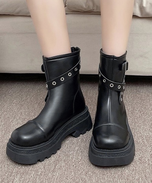 売上急増中 ショートブーツレディースぺたんこ ショートブーツレディース 買い逃し注意 機能性抜群 ショートブーツ ショートブーツ厚底 今だけ ショートブーツ足が疲れない黒 新登場 送料無料 冬用 セール】厚底ショートブーツレディースベルトブーツ（ブーツ