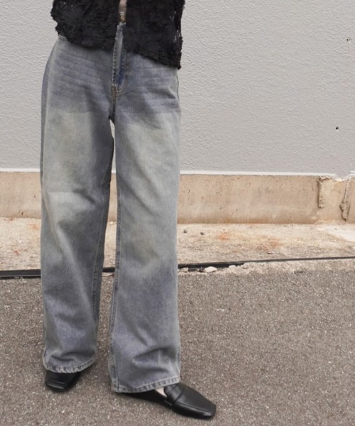 gossara(ゴサラ)の「5ポケワイドパンツ(デニムパンツ・レディース・ライトブルー/ブルー系その他・SMALL/MEDIUM)」の2枚目の写真
