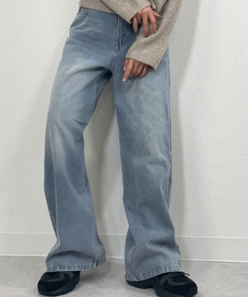 gossara(ゴサラ)の「5ポケワイドパンツ(デニムパンツ・レディース・ライトブルー/ブルー系その他・SMALL/MEDIUM)」の3枚目の写真