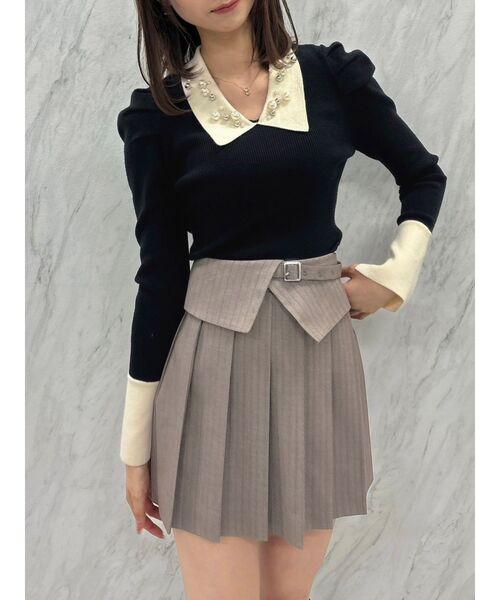 dazzlin（ダズリン）の「オーナメントカラーリブトップス（ニット/セーター・レディース・ピンク/その他1/オフホワイト・FREE）」の10枚目の写真