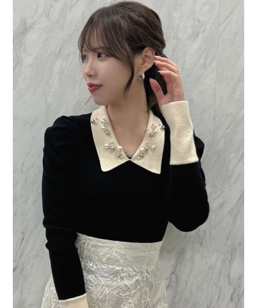 dazzlin（ダズリン）の「オーナメントカラーリブトップス（ニット/セーター・レディース・ピンク/その他1/オフホワイト・FREE）」の13枚目の写真